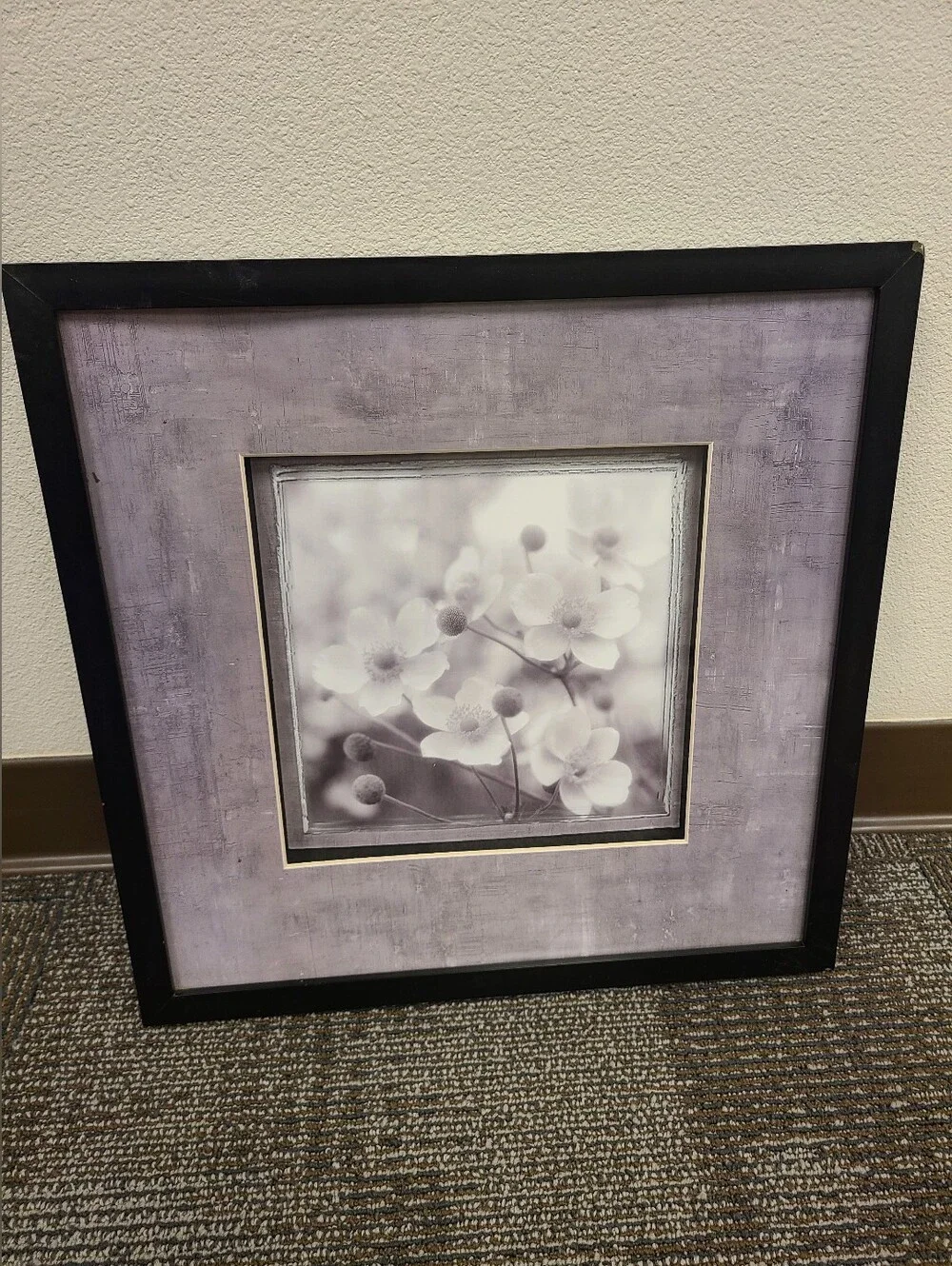 Framed Floral Wall Art in Black and White